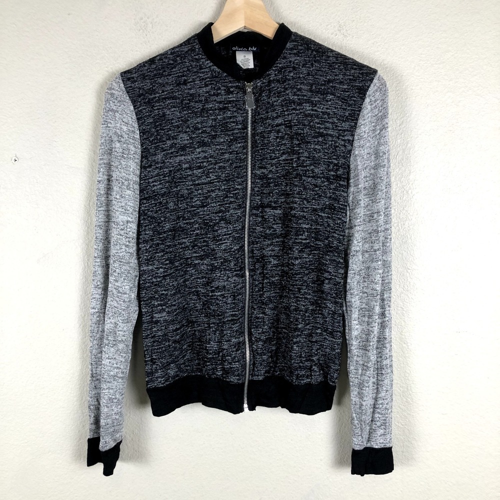 Olivia Blu Sweatshirt Sweater Womens Small Black Gray Sportswear Athleisure